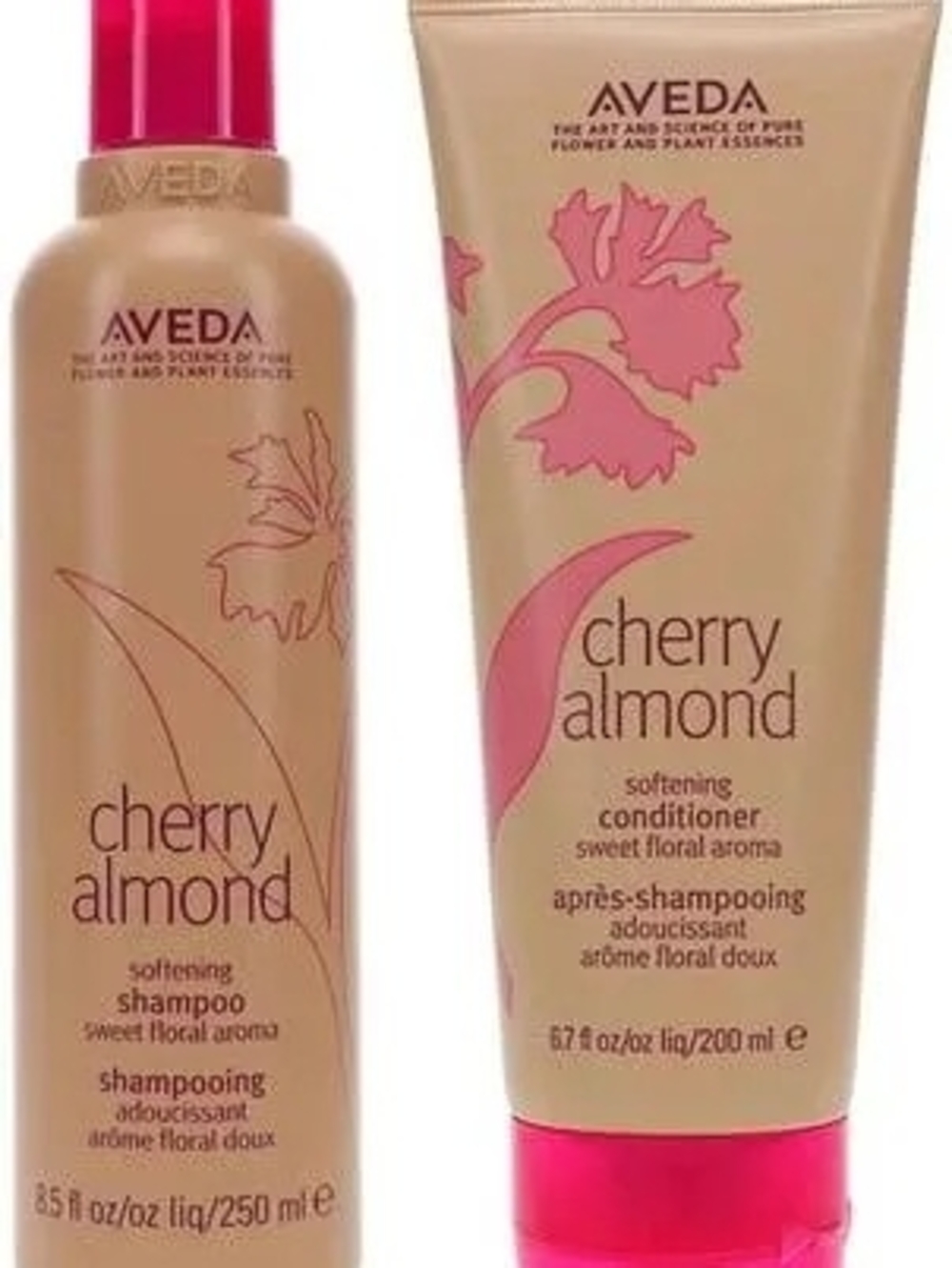 AVEDA Cherry Almond Softening Shampoo & Conditioner - Pink / Beige